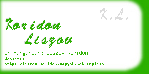 koridon liszov business card
